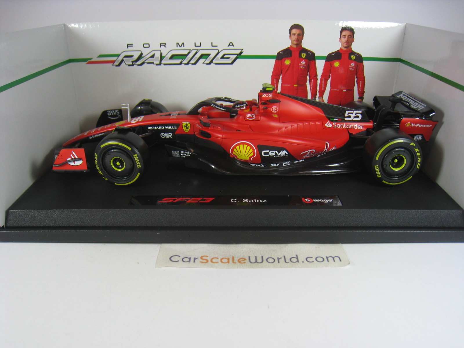 Voiture Miniature Ferrari SF23 No 55 C Sainz 2023 1/18 - 18-16812