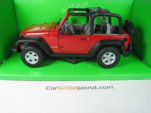 JEEP WRANGLER RUBICON OPEN ROOF 2007 1/24 WELLY (RED)