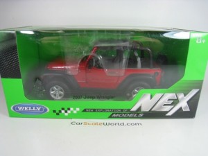 JEEP WRANGLER RUBICON OPEN ROOF 2007 1/24 WELLY (RED)